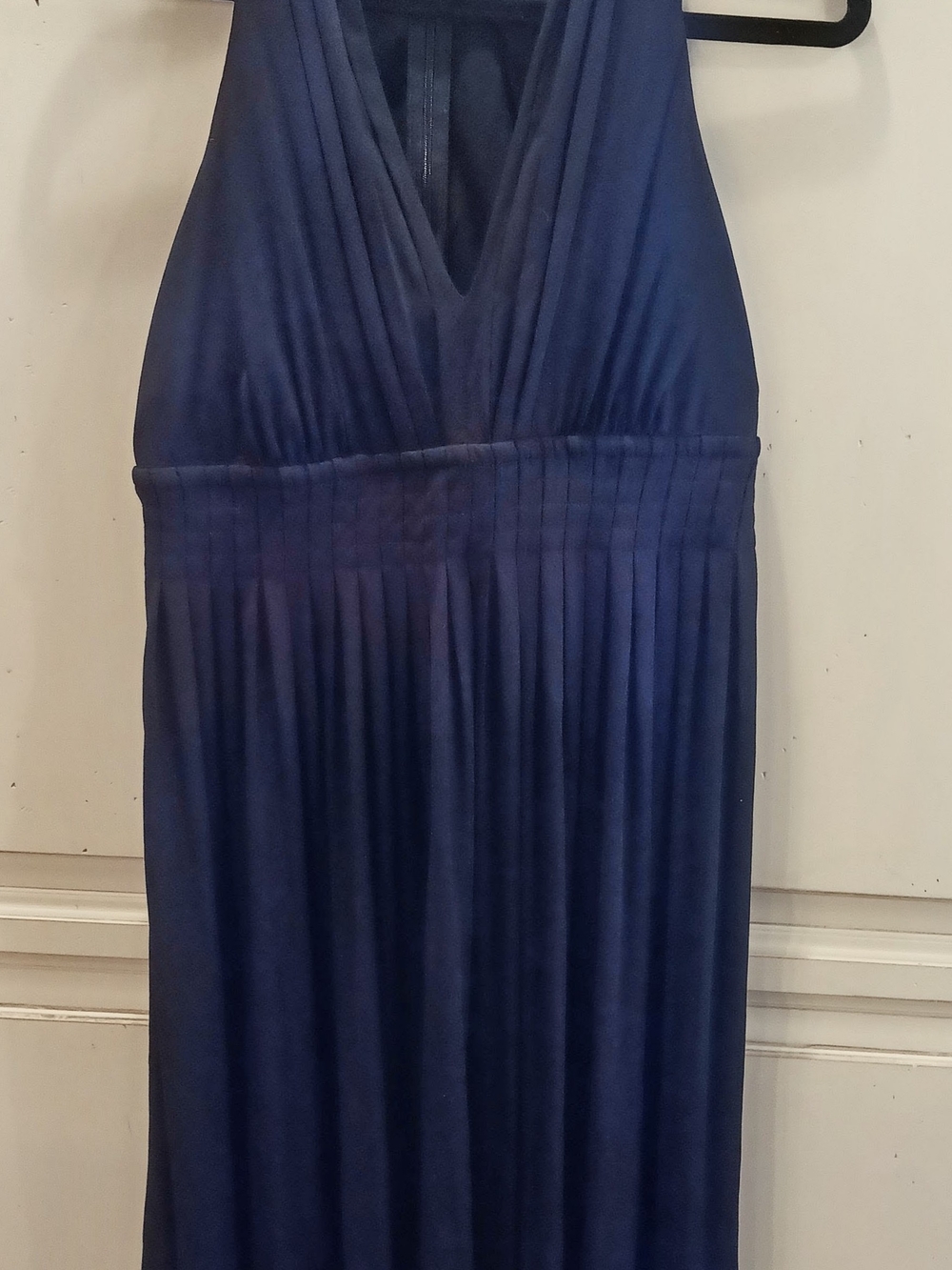 Calvin Klein Black V-Neck Pleated Maxi Dress